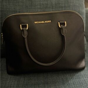 Michael Kors Black Satchel with Gold Accents